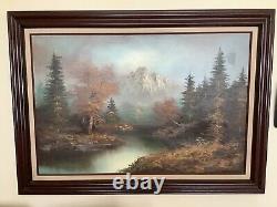 Vintage Oil Canvas Painting Framed Landscape Signed By C. Loft. Not Sure What Yea