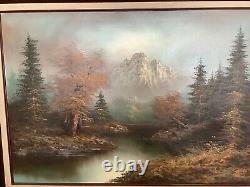 Vintage Oil Canvas Painting Framed Landscape Signed By C. Loft. Not Sure What Yea