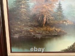 Vintage Oil Canvas Painting Framed Landscape Signed By C. Loft. Not Sure What Yea