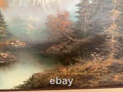 Vintage Oil Canvas Painting Framed Landscape Signed By C. Loft. Not Sure What Yea