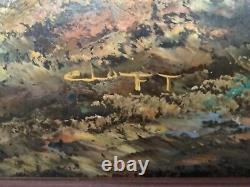 Vintage Oil Canvas Painting Framed Landscape Signed By C. Loft. Not Sure What Yea