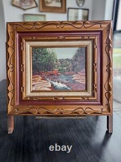 Vintage Oil Painting Arizona Landscape 1960's Slide Rock Oak Creek Canyon Signed