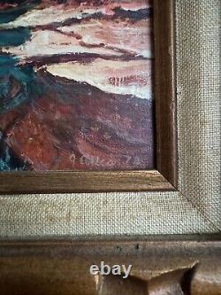 Vintage Oil Painting Arizona Landscape 1960's Slide Rock Oak Creek Canyon Signed