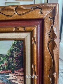 Vintage Oil Painting Arizona Landscape 1960's Slide Rock Oak Creek Canyon Signed