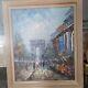 Vintage Oil Painting Cityscape Signed Bernard