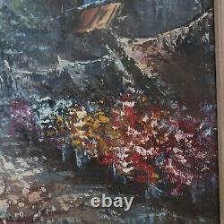 Vintage Oil Painting Cityscape Signed Bernard