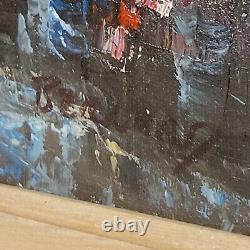 Vintage Oil Painting Cityscape Signed Bernard