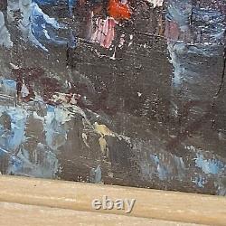 Vintage Oil Painting Cityscape Signed Bernard