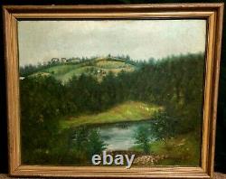 Vintage Oil Painting Landscape Signed Abraham Rosenthal 1937