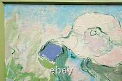 Vintage Oil Painting Matched Frame, Impressionist Signed Girl Portrait, Texture