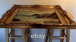 Vintage Oil Painting Modern Rocky Seascape New England Coastal Ocean Waves