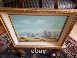 Vintage Oil Painting-Mountain/Desert Landscape