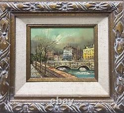 Vintage Oil Painting Paris Cityscape Signed And Framed