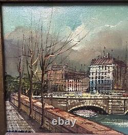 Vintage Oil Painting Paris Cityscape Signed And Framed