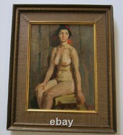 Vintage Oil Painting Portrait Vintage Pretty Woman Female Model Nude Russian