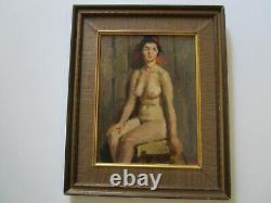 Vintage Oil Painting Portrait Vintage Pretty Woman Female Model Nude Russian