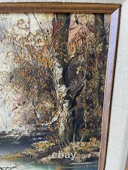 Vintage Oil Painting Signed Framed Spring Lake Original Certificate
