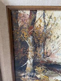 Vintage Oil Painting Signed Framed Spring Lake Original Certificate