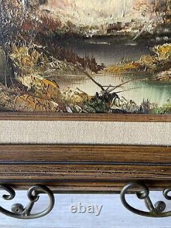 Vintage Oil Painting Signed Framed Spring Lake Original Certificate