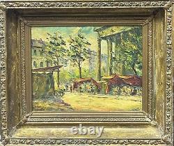 Vintage Oil Painting-madeleine Church & Market Signed Andrea