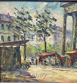 Vintage Oil Painting-madeleine Church & Market Signed Andrea