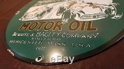 Vintage Oilzum Motor Oil Porcelain Gasoline Service Station Pump Plate Sign