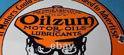 Vintage Oilzum Motor Oils Sign Gasoline Lubrication Porcelain Gas Pump Sign