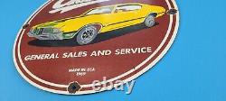 Vintage Oldsmobile Porcelain Gas Automobile Sales Service Dealership 12 Sign