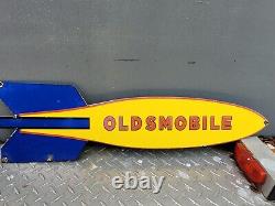 Vintage Oldsmobile Porcelain Sign Pontiac Car Dealer Garage Lube Oil Gas Service