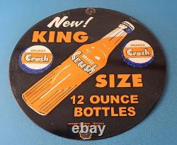 Vintage Orange Crush Sign Soda Drink King Size Porcelain Gas Oil Pump Sign