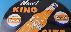 Vintage Orange Crush Sign Soda Drink King Size Porcelain Gas Oil Pump Sign