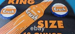 Vintage Orange Crush Sign Soda Drink King Size Porcelain Gas Oil Pump Sign