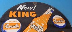 Vintage Orange Crush Sign Soda Drink King Size Porcelain Gas Oil Pump Sign