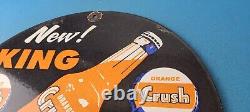 Vintage Orange Crush Sign Soda Drink King Size Porcelain Gas Oil Pump Sign