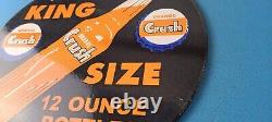 Vintage Orange Crush Sign Soda Drink King Size Porcelain Gas Oil Pump Sign