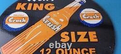 Vintage Orange Crush Sign Soda Drink King Size Porcelain Gas Oil Pump Sign