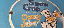 Vintage Orange Juice Sign Snow Crop Bear Soda Drink Piggly Gas Oil Pump Sign