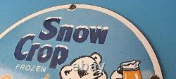 Vintage Orange Juice Sign Snow Crop Bear Soda Drink Piggly Gas Oil Pump Sign