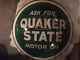 Vintage Original 1940's Nos Quaker State Motor Oil 24 Round Convex Button Sign