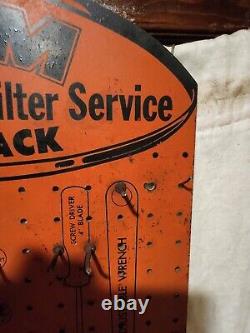 Vintage Original Antique Gas Oil Fram Oil Filters Tool Rack Sign Excellent