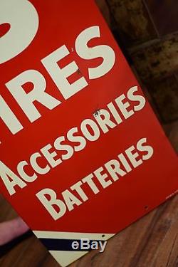 Vintage Original Atlas Tires Batteries Tin Sign Nice shape Gas Oil Advertising