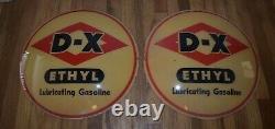 Vintage Original DX ETHYL GAS STATION MOTOR OIL ADVERTISING PUMP GLOBE LENSES