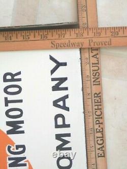 Vintage Original Early Porcelain Gulf Supreme Motor Oil Flange Signnot A Repro