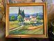 Vintage Original French Framed Oil Painting Provence Landscape Signed