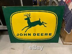 Vintage Original John Deere Dealer Metal Sign FARM FEED SEED GAS OIL COLA