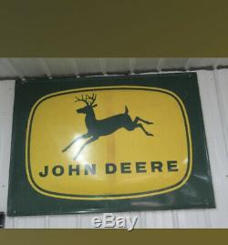 Vintage Original John Deere Dealer Metal Sign FARM FEED SEED GAS OIL COLA