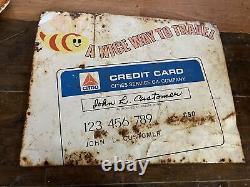 Vintage Original Large Double 2x Sided Metal Cit-Go Co. Motor gas Oil Pump Sign
