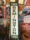 Vintage Original Metal Remington Tire Sign Man Cave Garage Gas Oil