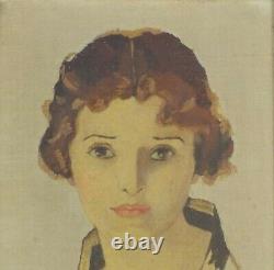 Vintage Original Oil Painting Art Deco Woman by Arthur Harris Listed