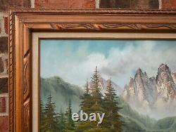 Vintage Original Oil Painting Mountain Landscape Signed D. Junepa Framed